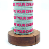 LIVE YOUR DREAMS Woven Statement Bracelet — Sage & Dark Pink