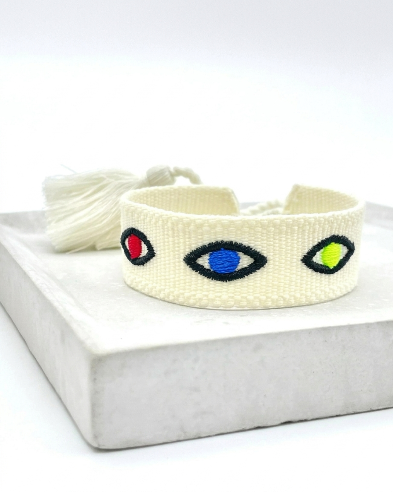 NAZAR BONCUK gewebtes Statement-Armband, Talisman
