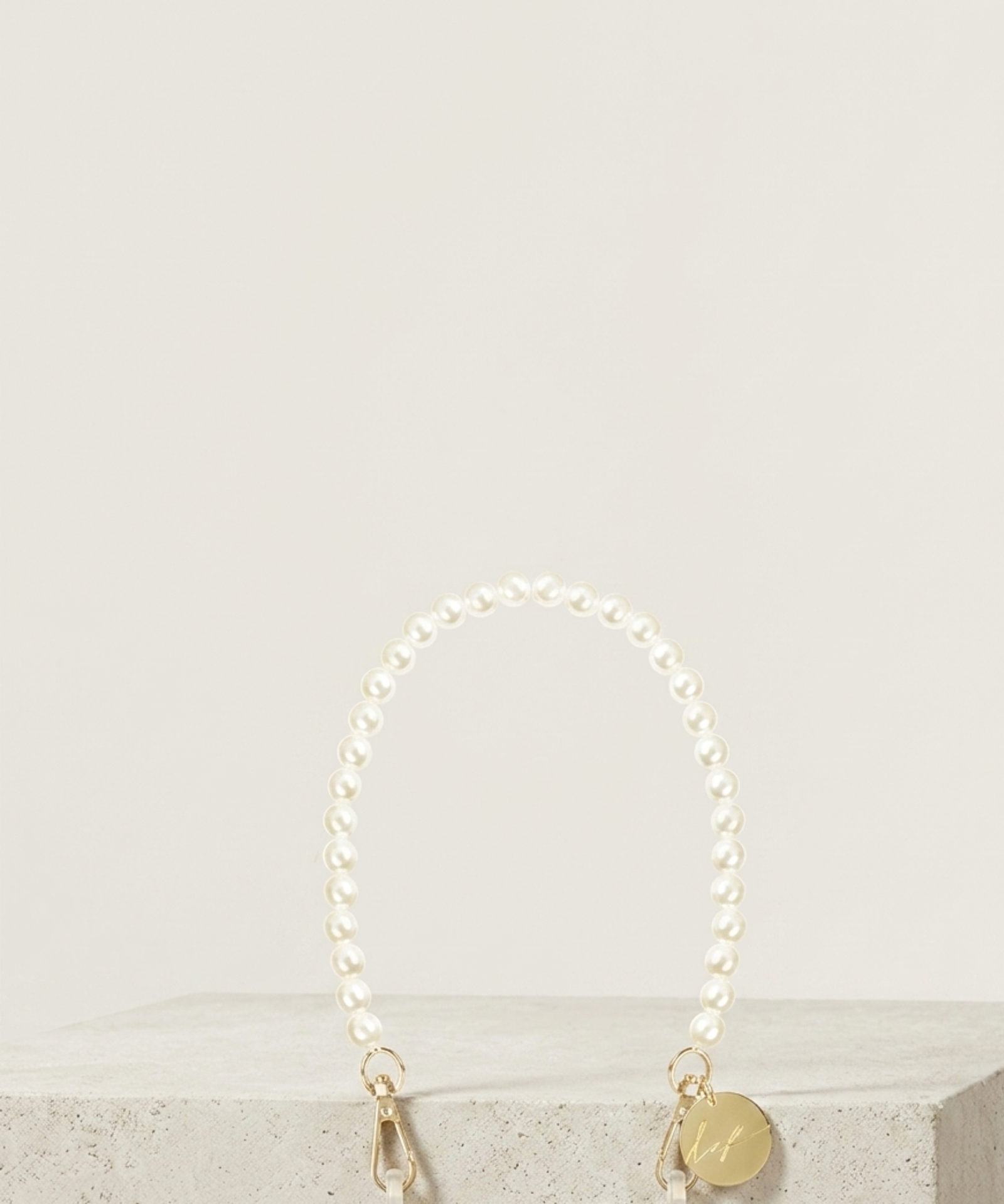 Agathe White Beaded Phone Chain stylish hands-free smartphone accessory with elegant white beads