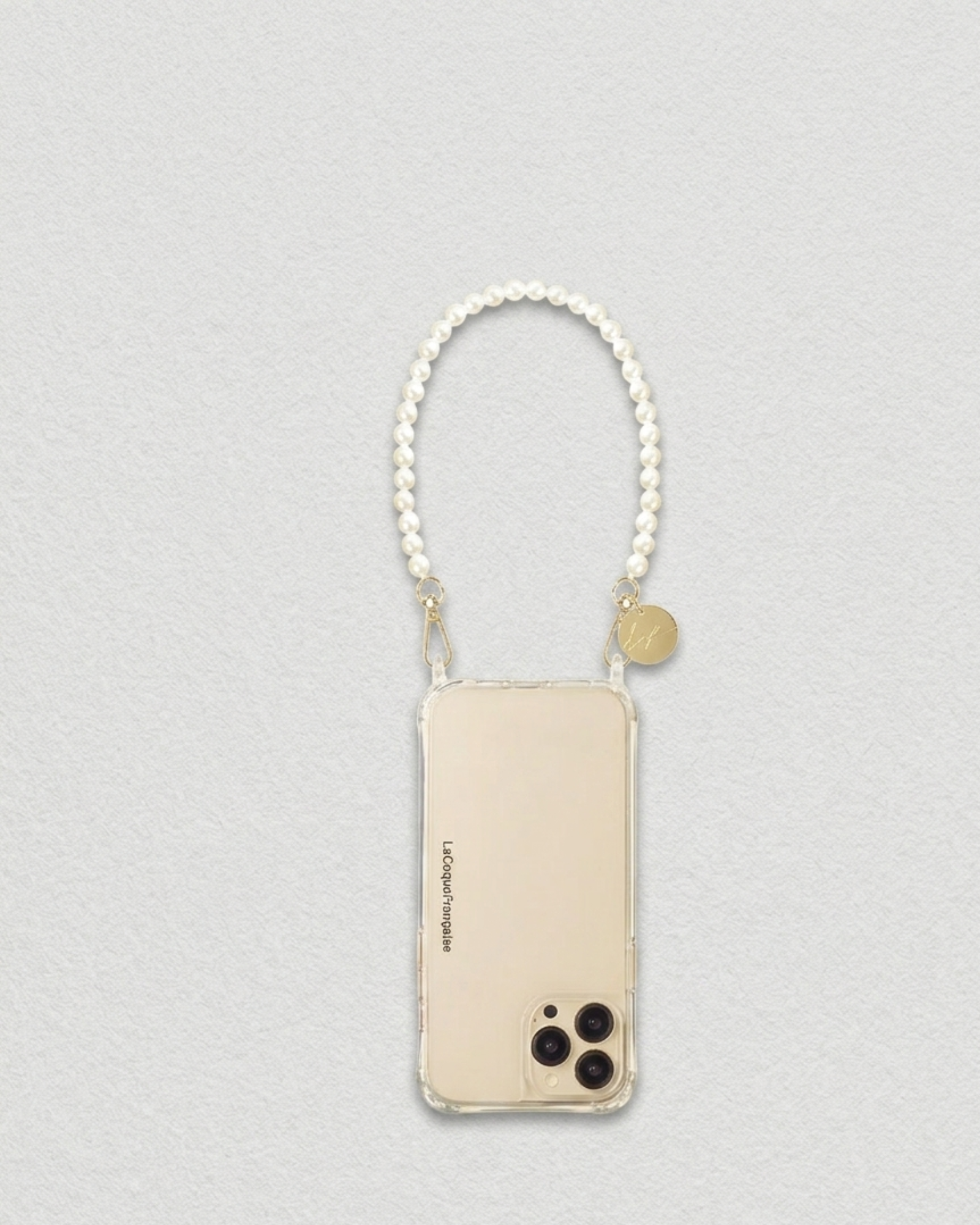 Agathe White Beaded Phone Chain stylish hands-free smartphone accessory with elegant white beads