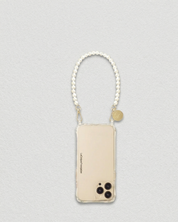 Agathe White Beaded Phone Chain stylish hands-free smartphone accessory with elegant white beads