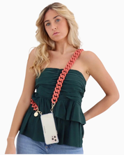 Alice Soft Touch Phone Chain in Brique 120cm stylish crossbody smartphone strap with soft-touch finish