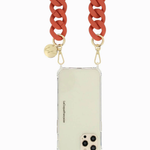 Alice Soft Touch Phone Chain in Brique 120cm stylish crossbody smartphone strap with soft-touch finish