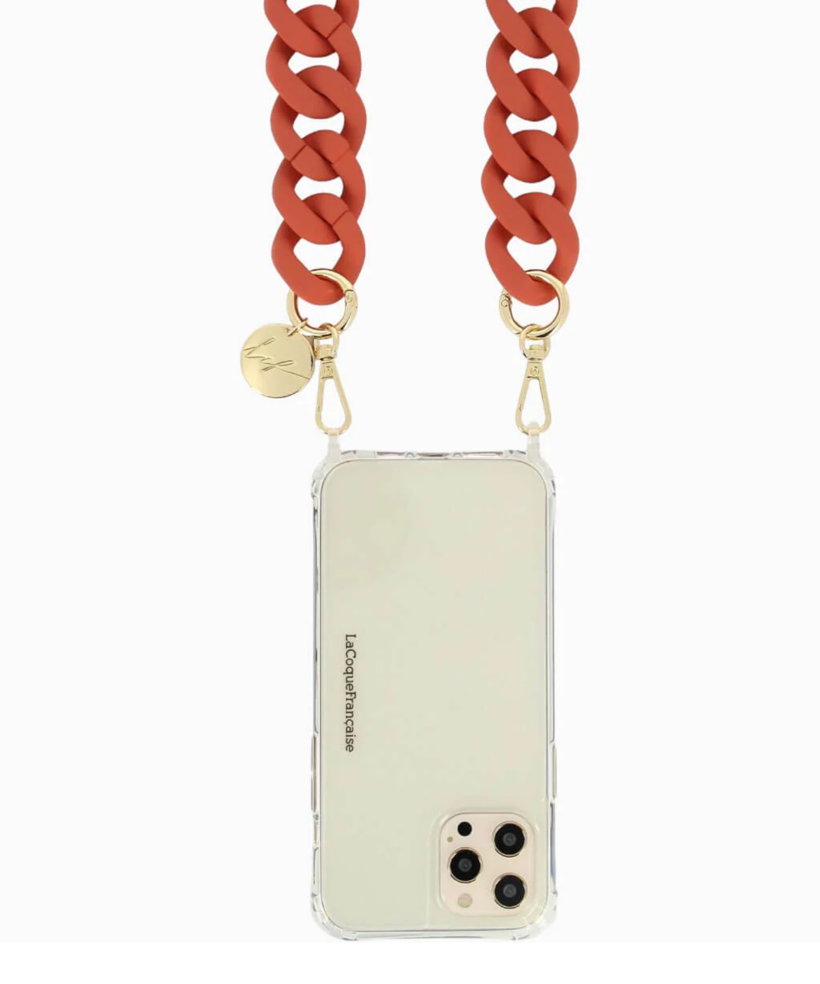Alice Soft Touch Phone Chain in Brique 120cm stylish crossbody smartphone strap with soft-touch finish
