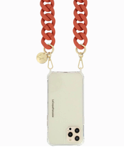 Alice Soft Touch Phone Chain in Brique 120cm stylish crossbody smartphone strap with soft-touch finish