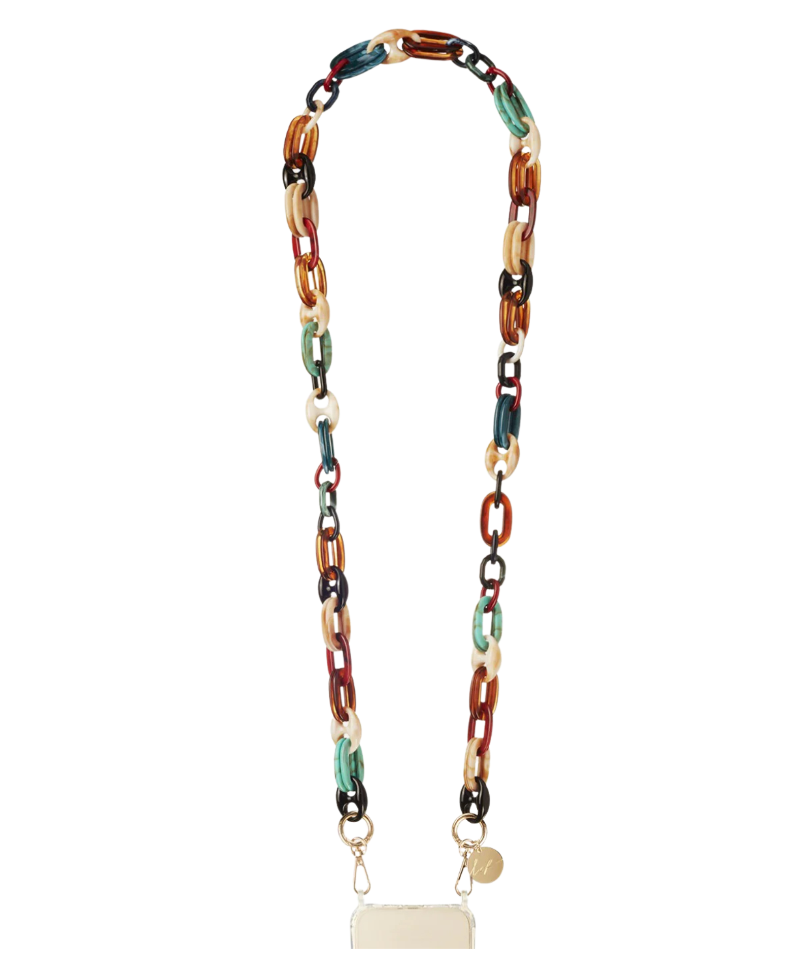 Amber Multicolor Resin Phone Chain 120cm colorful crossbody smartphone accessory with resin links