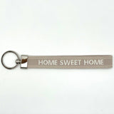 Home Sweet Home Woven Keychain - Light Taupe