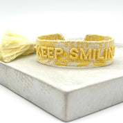 'Keep Smiling' Woven Bracelet — Yellow Sorbet