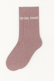 "Girl Power" Rose Gold Glitter Socks