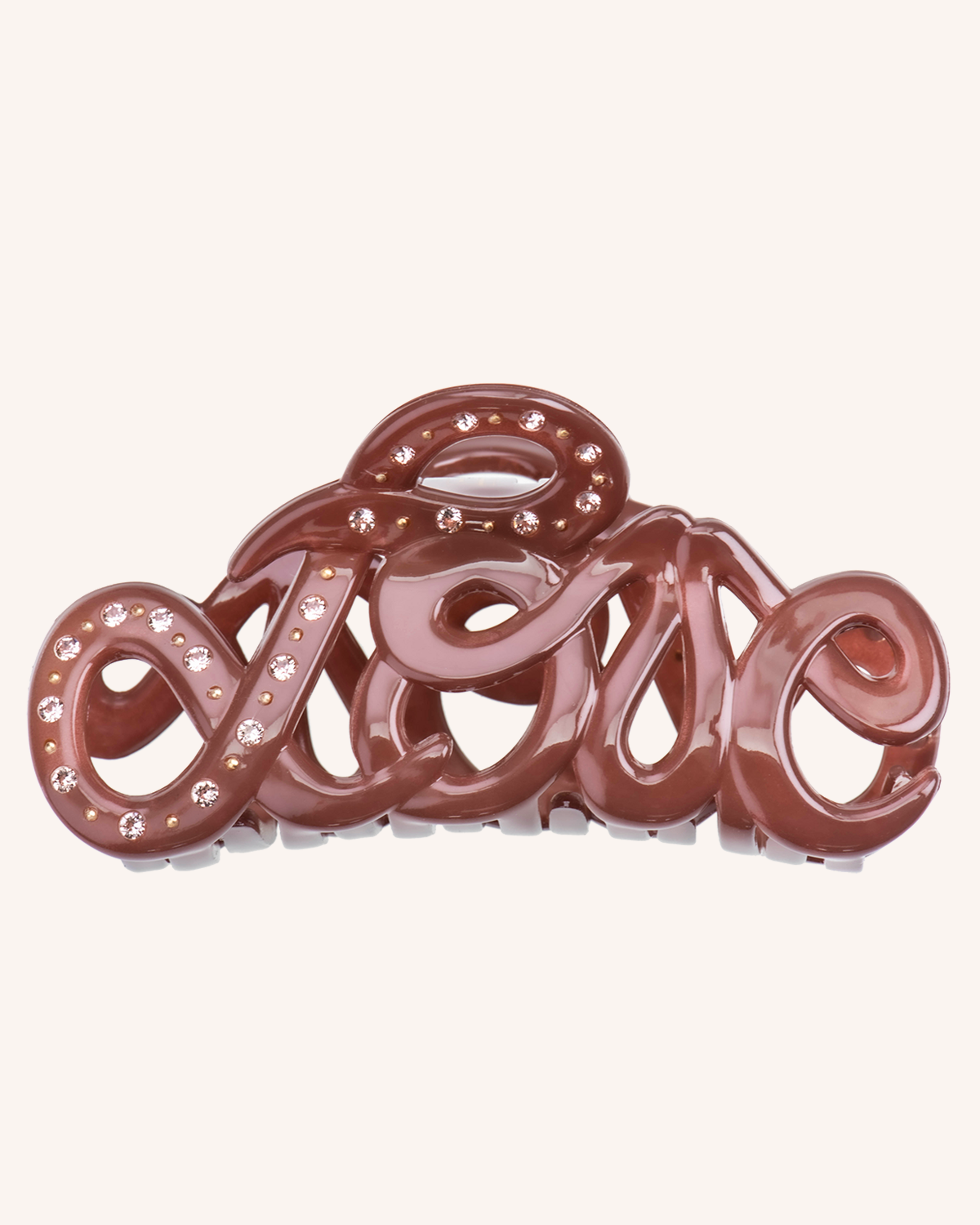 Bon Dep Love Swarovski Crystal Hair Claw 8cm – Chestnut