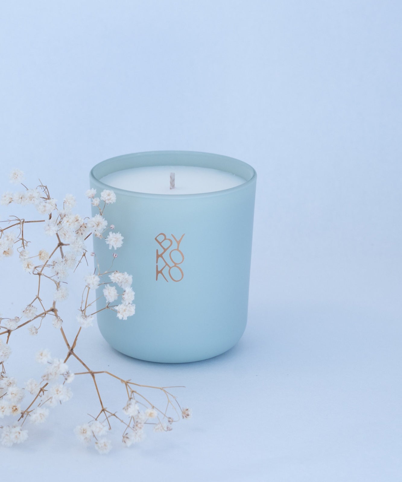BYKOKO Amalfi Coast scented candle styled with dried flowers