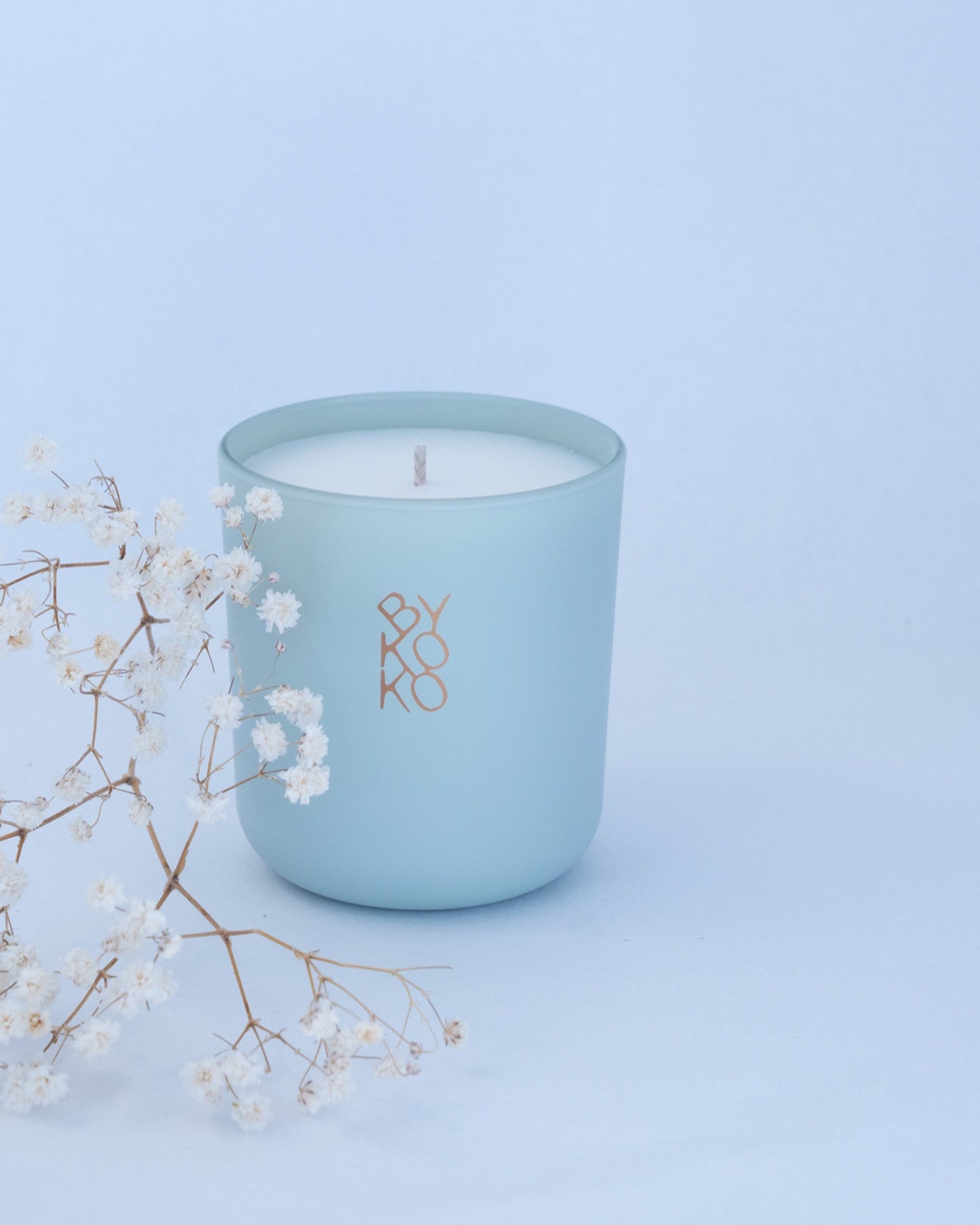 BYKOKO Amalfi Coast scented candle styled with dried flowers