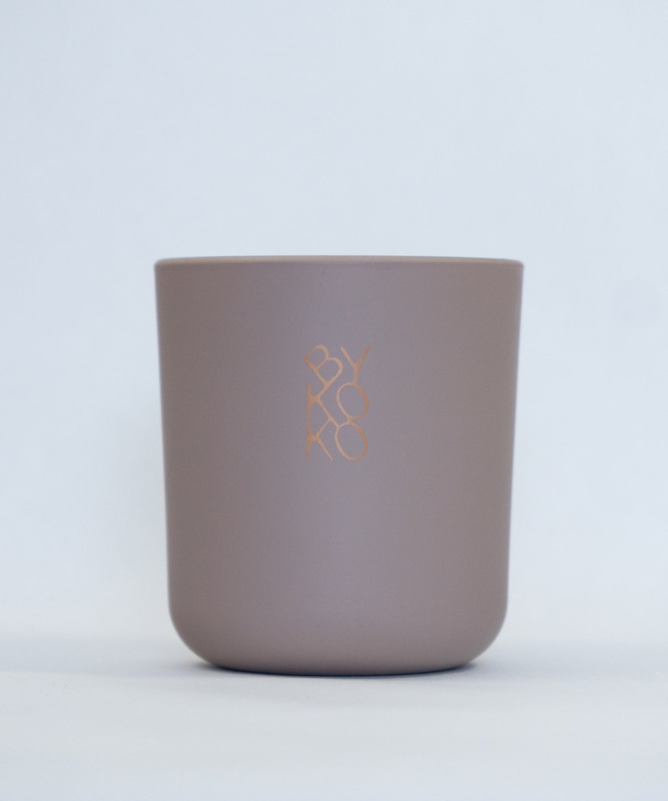 BYKOKO Noble Leather scented candle in matt taupe glass