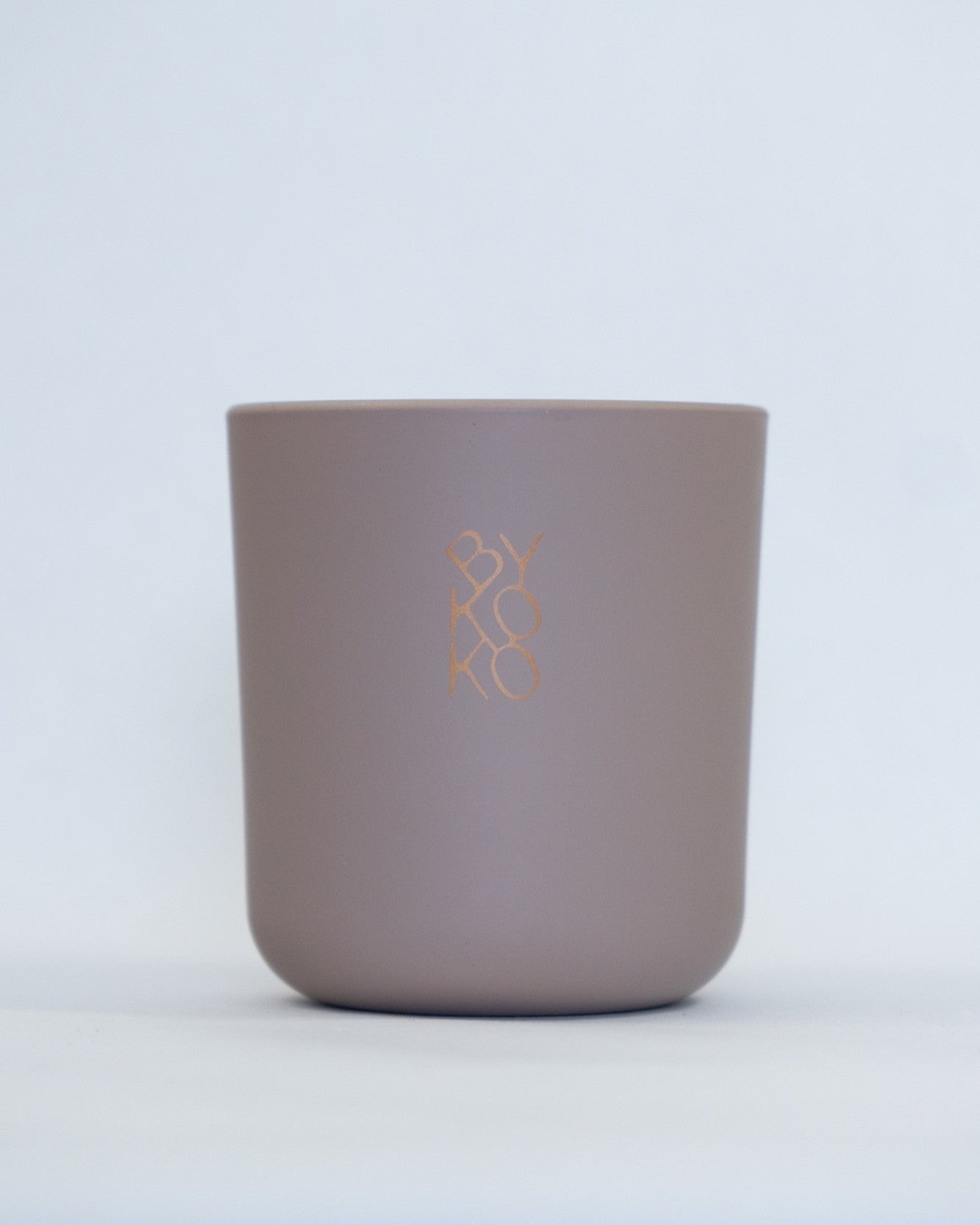 BYKOKO Noble Leather scented candle in matt taupe glass