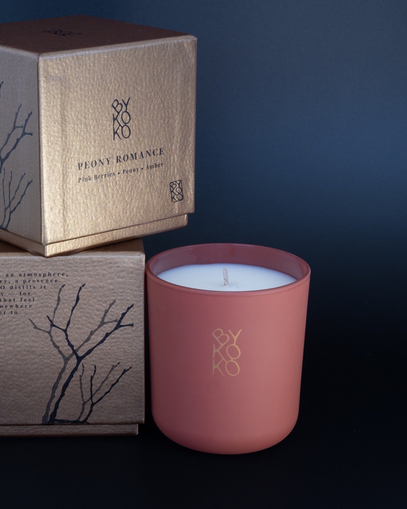 BYKOKO Peony Romance scented candle with its gift box