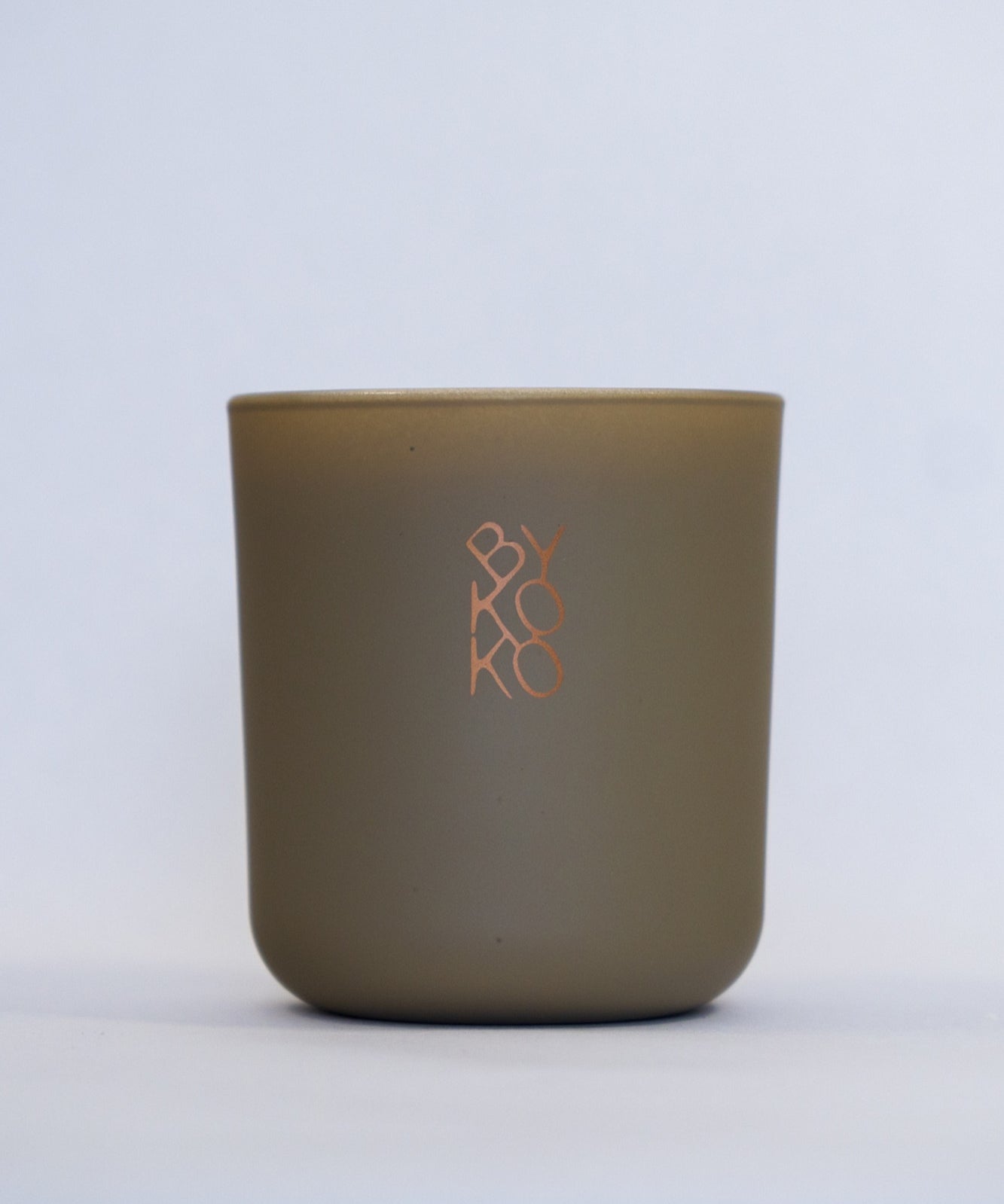 BYKOKO Serene Ritual scented candle in matt khaki-beige glass
