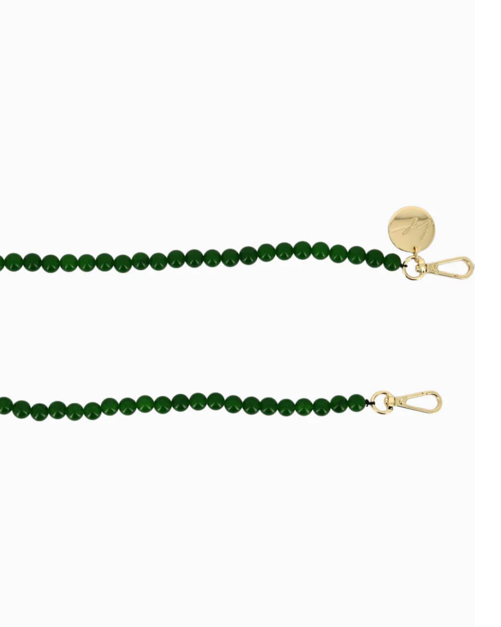 CARLA Phone Chain Green Chalcedony elegant beaded crossbody smartphone accessory with green gemstone style beads