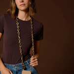 Cassy Crossbody Phone Chain Tortoiseshell stylish amber brown crossbody smartphone accessory