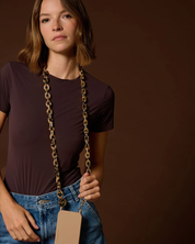 Cassy Crossbody Phone Chain Tortoiseshell stylish amber brown crossbody smartphone accessory