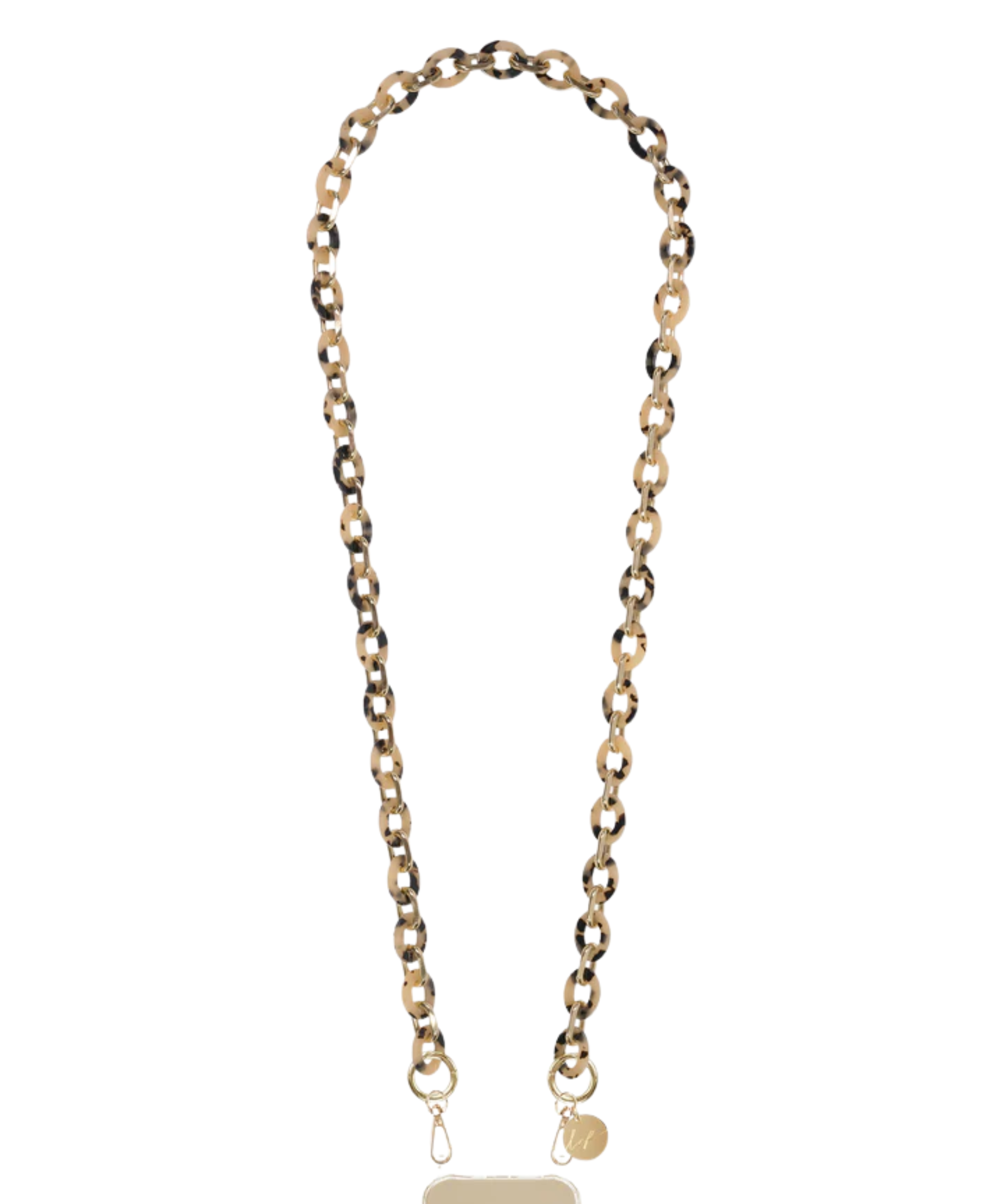 Cassy Crossbody Phone Chain Tortoiseshell stylish amber brown crossbody smartphone accessory