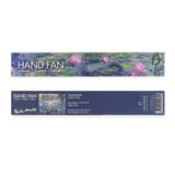 Claude Monet Hand Fan – Waterlilies (Nymphéas) — bamboo folding fan with printed fabric, view 2