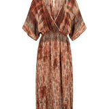Cofur 'Bali' Silk Wrap Dress – Terracotta – front view