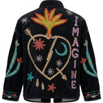 Cofur 'Imagine' Embroidered Velvet Jacket – Black – back view