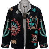 Cofur 'Imagine' Embroidered Velvet Jacket – Black – front view