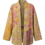 Cofur Kantha Jacket – Apricot & Pale Pink – front view