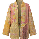 Cofur Kantha Jacket – Apricot & Pale Pink – front view