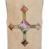 Cofur Kantha Sherpa Gilet – Ecru & Ochre – back view