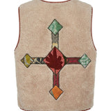 Cofur Kantha Sherpa Gilet – Powder Pink – back view