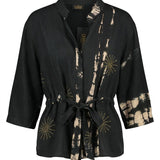 Cofur 'New Yorker' Silk Shirt Jacket – Black & Gold – front view
