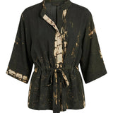 Cofur 'New Yorker' Silk Shirt Jacket – Khaki & Gold – front view