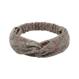 Cofur Silk Headband – Greige & Pink – front view
