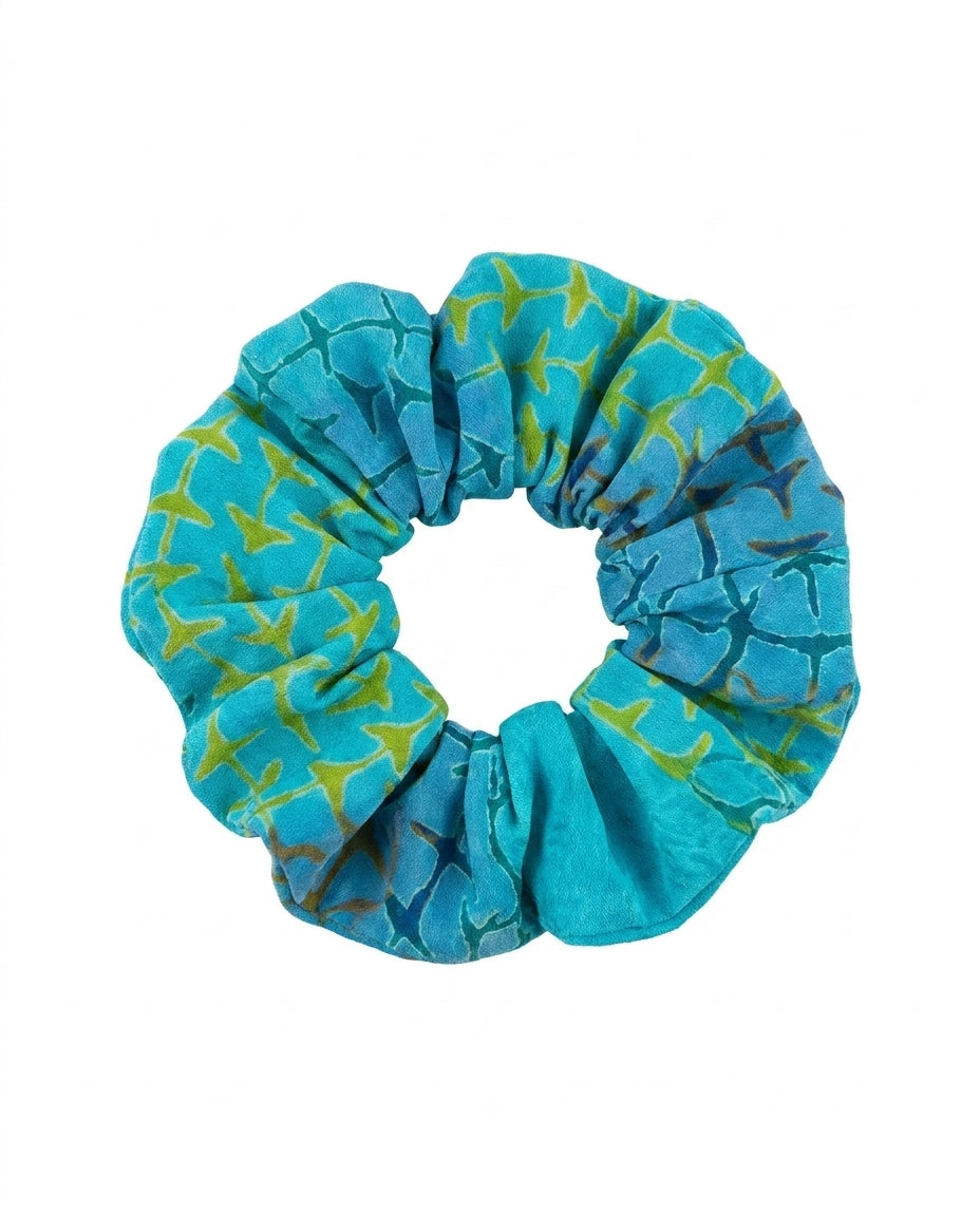 Cofur Silk Scrunchie – Turquoise – front view