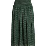 Cofur 'Vienna' Long Sari Silk Skirt – Forest Green – detail