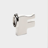 Coluri letter F charm in silver, 28 mm