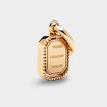 Coluri Talisman charm with a turquoise stone in gold, back view