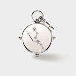 Coluri Taurus double-sided zodiac charm in silver, back with the constellation
