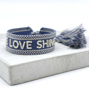 LIVE LOVE SHINE Statement-Armband gewebt, bestickt