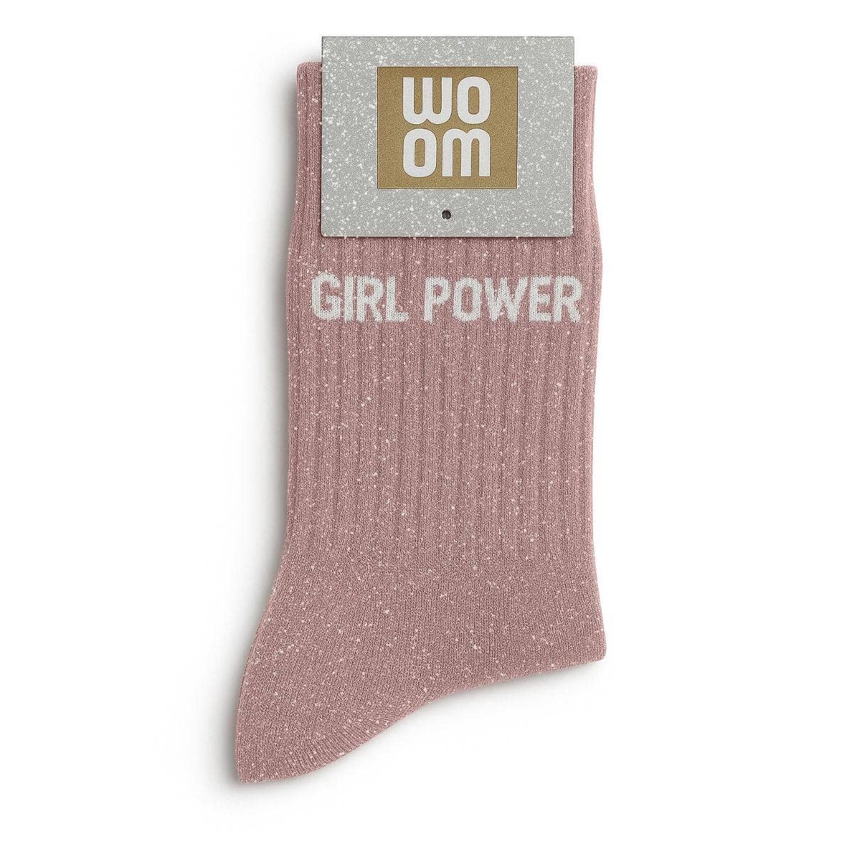 "Girl Power" Rose Gold Glitter Socks
