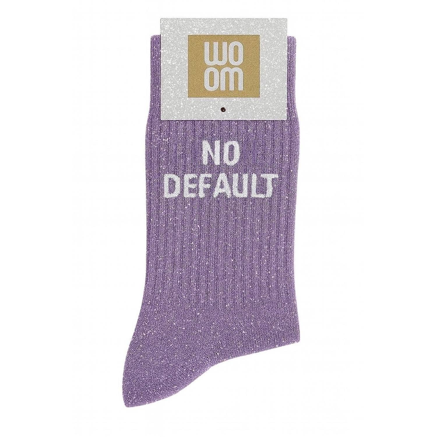 "No Default" Message Glitter Socks - Mauve