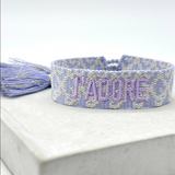 J'adore Statement Bracelet - Lilac Jacquard