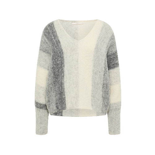 V-Neck Striped Sweater in Alpaca Wool Product vendor