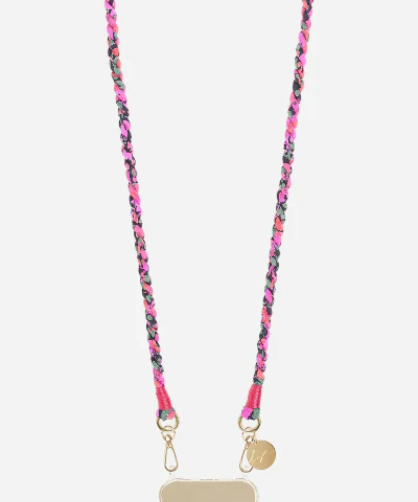 Elia Braided Phone Chain Multicolour Pink stylish braided crossbody smartphone accessory