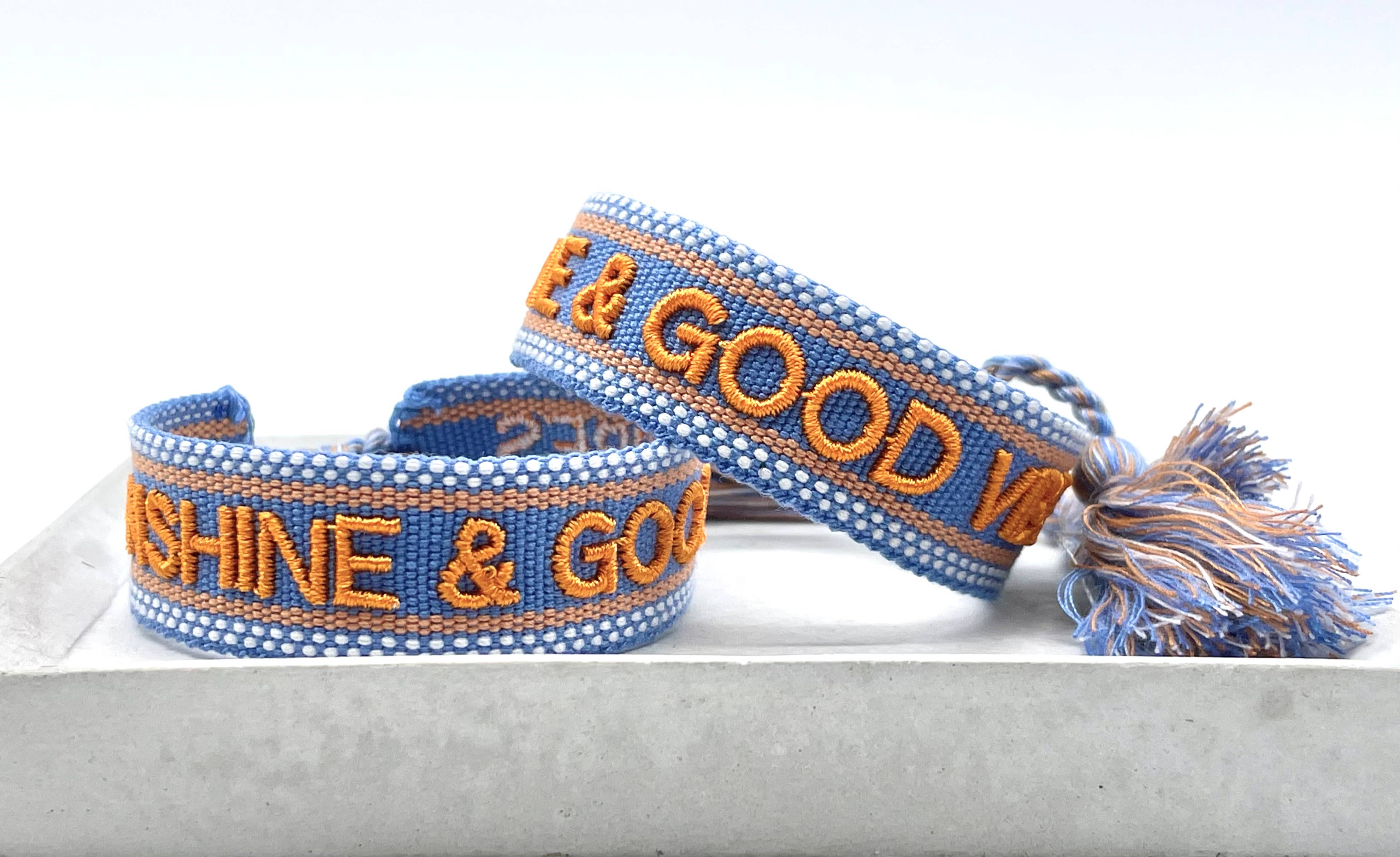 Sunshine & Good Vibes Bracelet - Blue & Orange