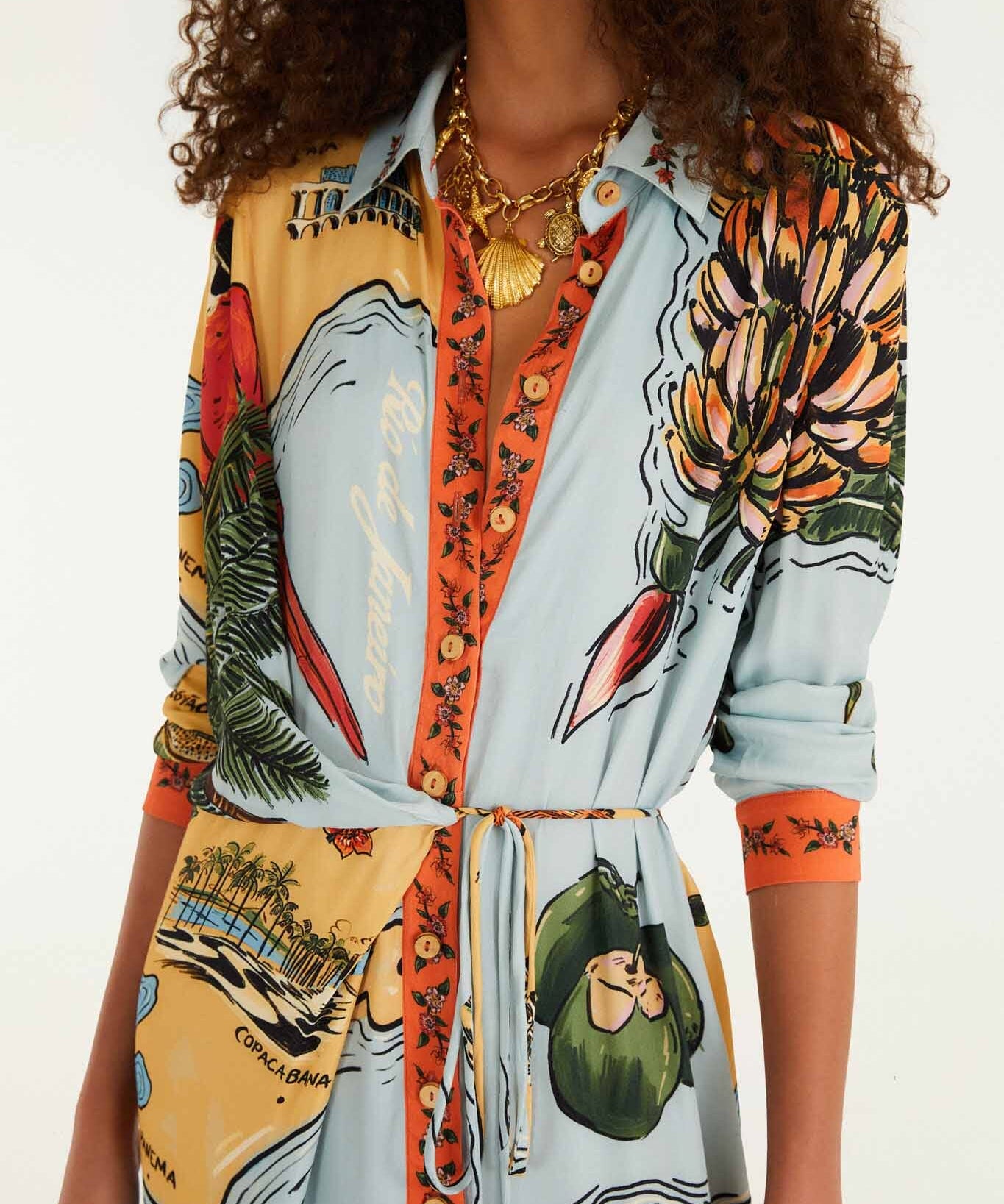 FARM Rio Beaches Path Maxi Shirt Dress – view 2