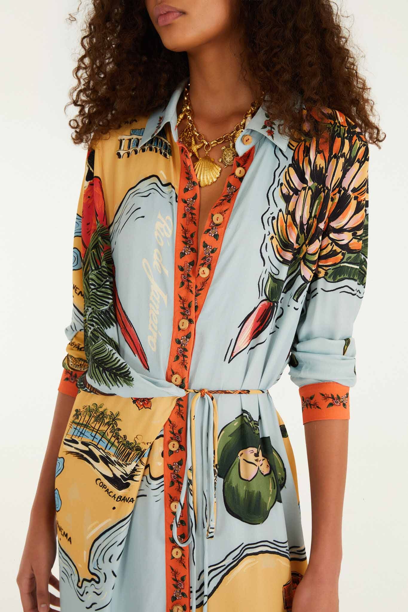 FARM Rio Beaches Path Maxi Shirt Dress – view 2