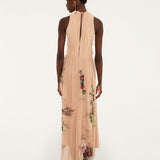 Farm Rio Bird Poetry maxi dress in powder pink – back view